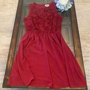 Max Studio Deep Red Chiffon Red Dress Size 6